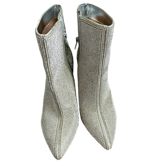 I. N. C. Rhinestone Block Chunky heel Ankle Bootie Color Silver Size 6.5 - Picture 3 of 7